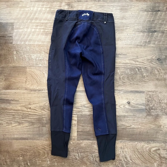 Equine Couture Blakely Knee Patch Breeches Contrast Saddle Stitch Horse Size 30 - Picture 4 of 9